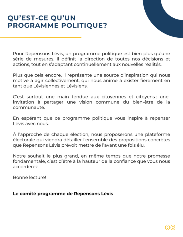 Programme RL - Qu'est-ce qu'un programme politique ?